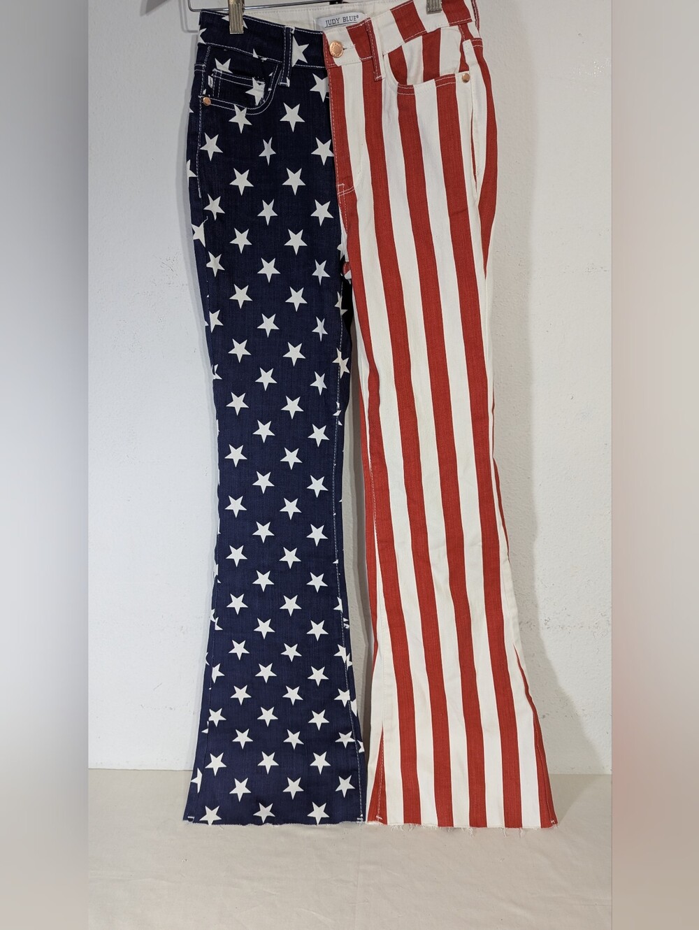 Judy Blue Patriotic American Flag Jeans - Red, White & Blue Flare 1/25 Junior